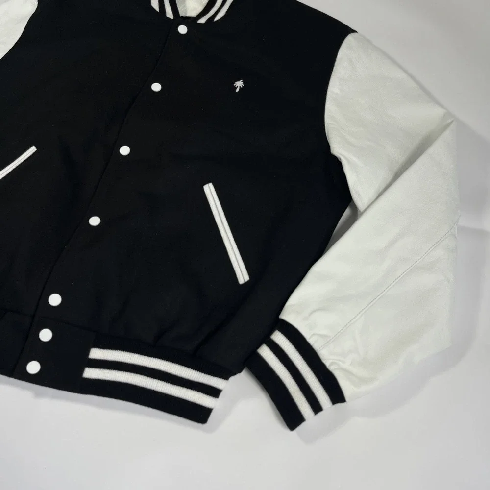 Palm Tree Crew Mens Icon Varsity Jacket Black Large‎